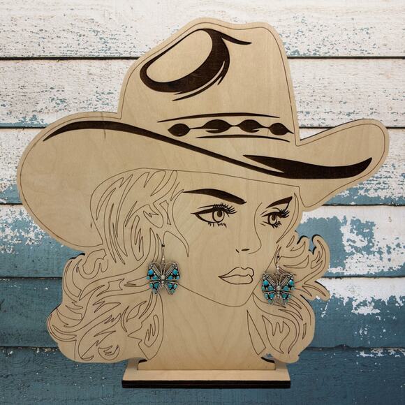 1990s TINA JONES Navajo Sterling & Sleeping Beauty Turquoise Butterfly Earrings - Picture 3 of 3